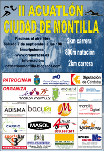 El cartel del Acuatlón con los patrocinadores al completo